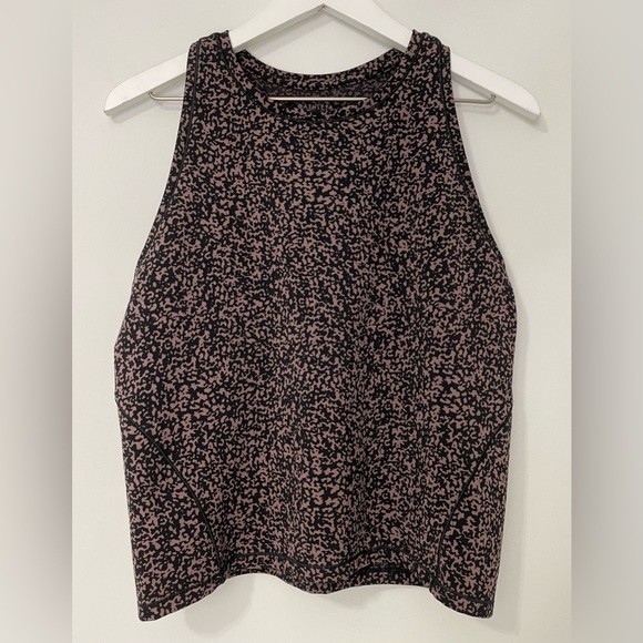 Athleta Shanti Crop Jacquard Tank Mineral Brown Plus Size 1X - Picture 3 of 6